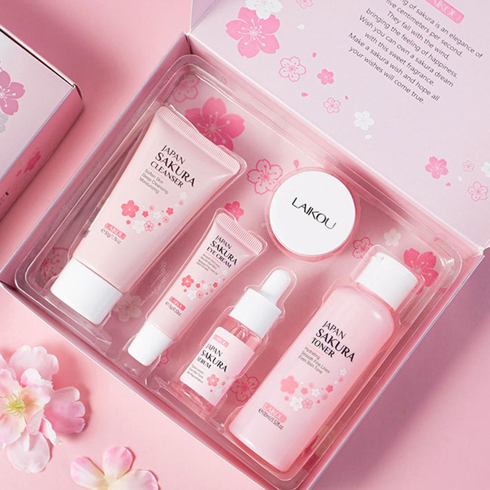 Skincare Glowing - LAIKOU 日本 桜スキンケアセット 美容液 若返り ブライトニングクリーム