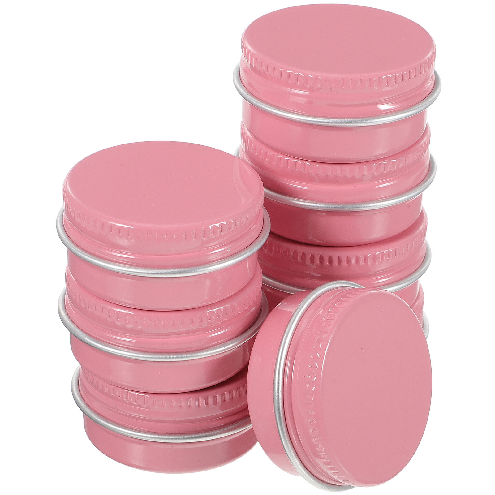 8個入り、小型の円形アルミ製容器。ねじ式の蓋で密閉でき、化粧 - Lip Balm のレビューと価格
