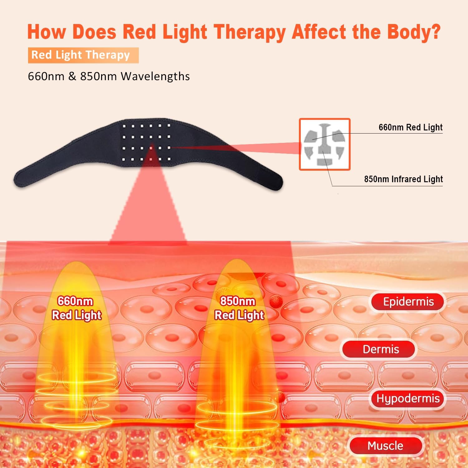 660nm赤色光赤外線850nm治療ベルトネック24個ビーズ - Skincare Glowing のレビューと価格