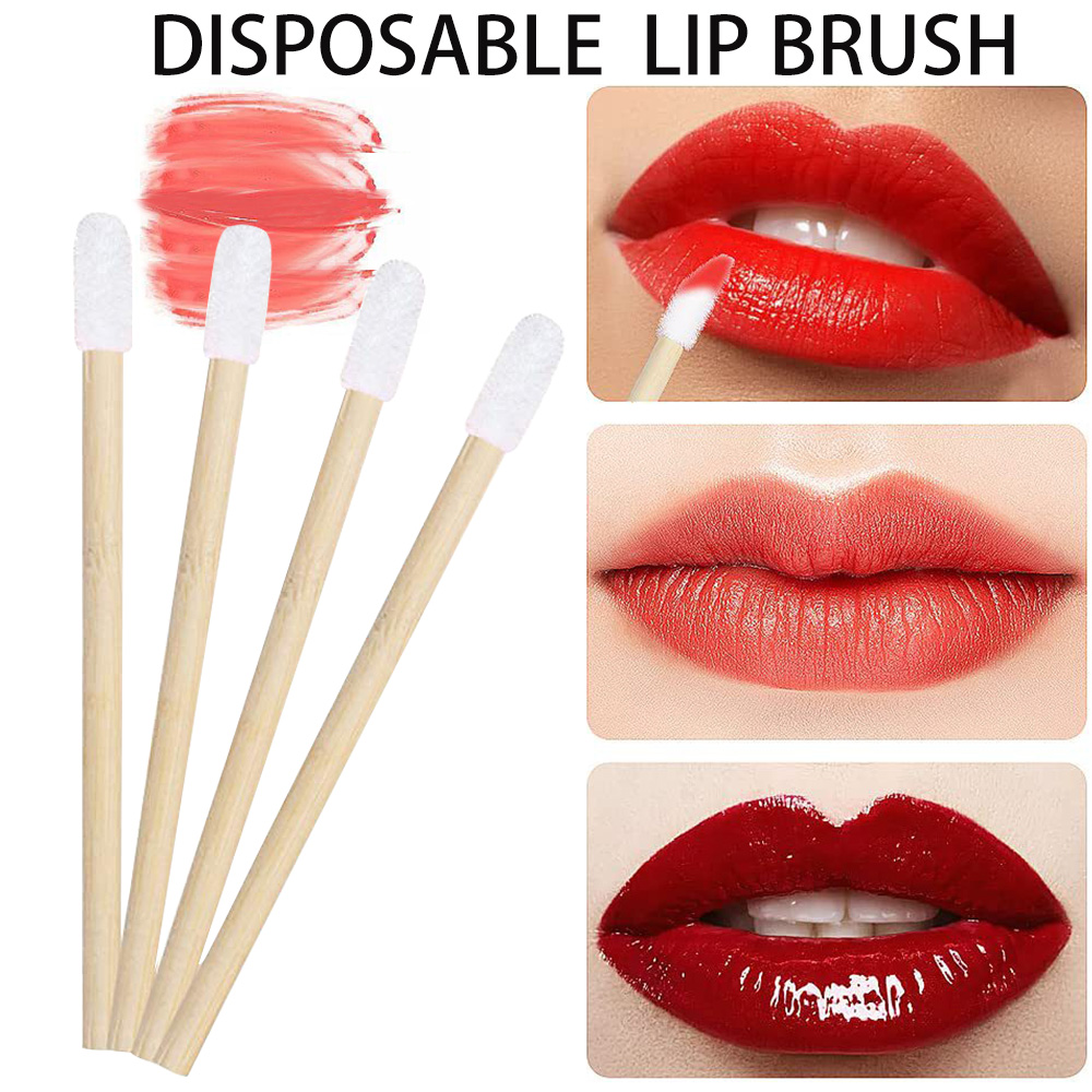 50/100 個リップブラシキット竹ハンドルまつげブラシ口紅 - Lip Balm のレビューと価格